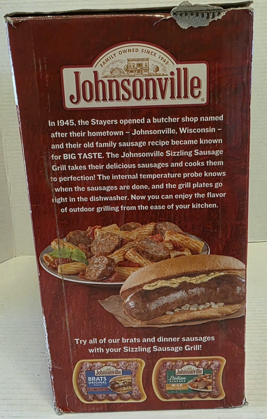Johnsonville Sizzling Sausage Grill BTG-0498 NEW 2017