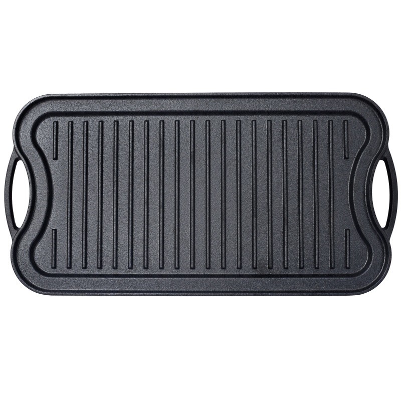 Cookware Pre-Seasoned Grill/Griddle Reversible Cast Iron 20×10″ Cooking Plate