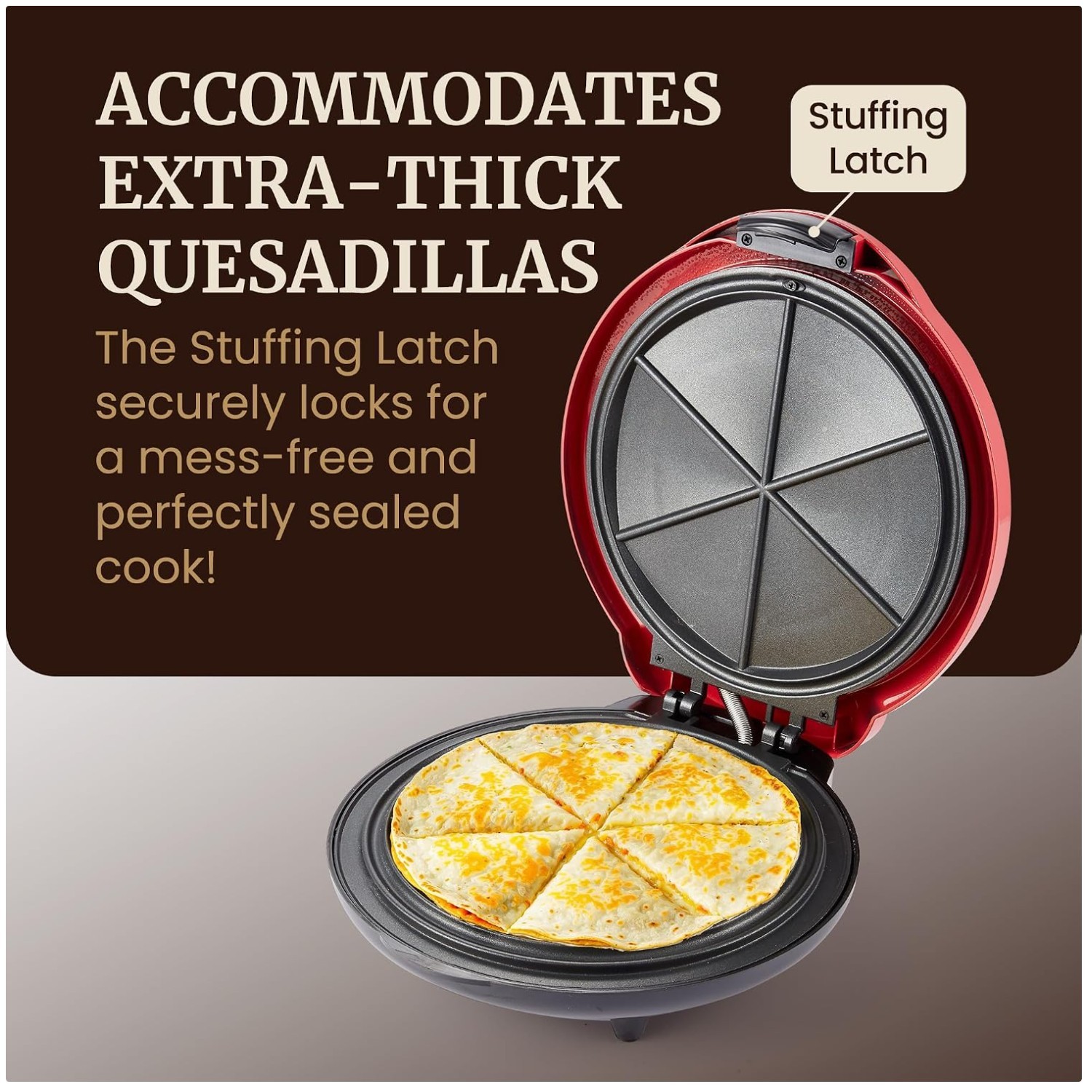 Easy-Clean 10.65″ Quesadilla Maker with Adjustable Lid