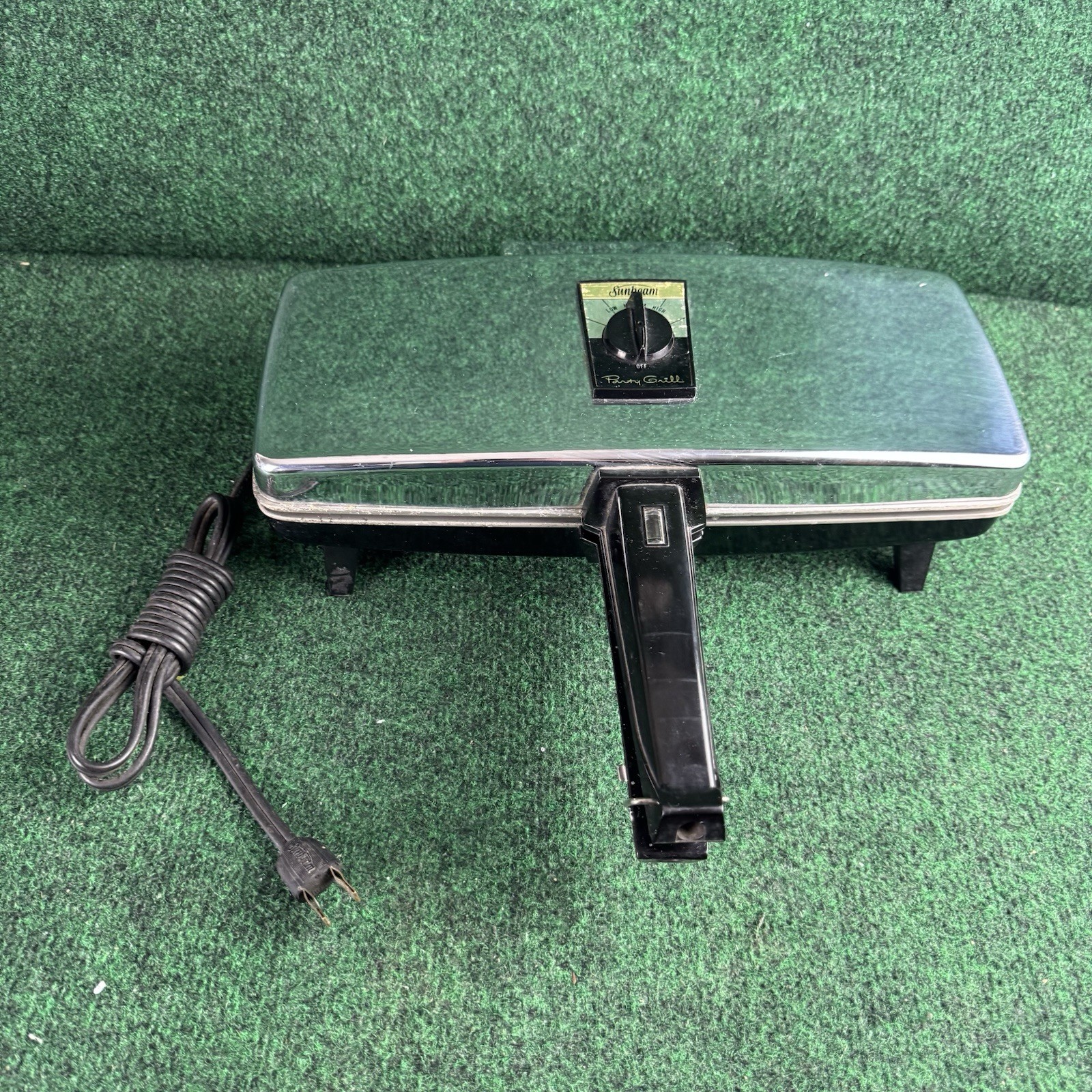 Vintage Sunbeam Party Grill Chrome Sandwich Maker Press Model 870 Electric