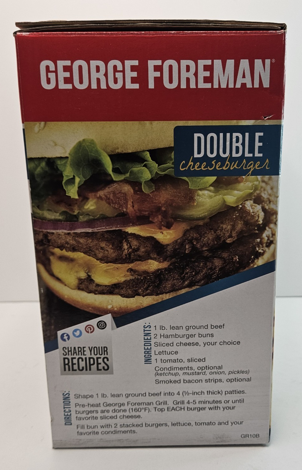 George Foreman 2-Serving Electric Grill Nonstick Compact Size