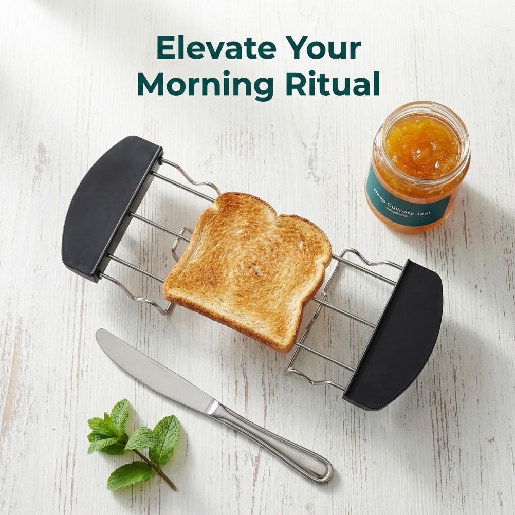 3Pcs Black Stainless Steel Toast Stand Cooling Grid for Home Kitchen Use
