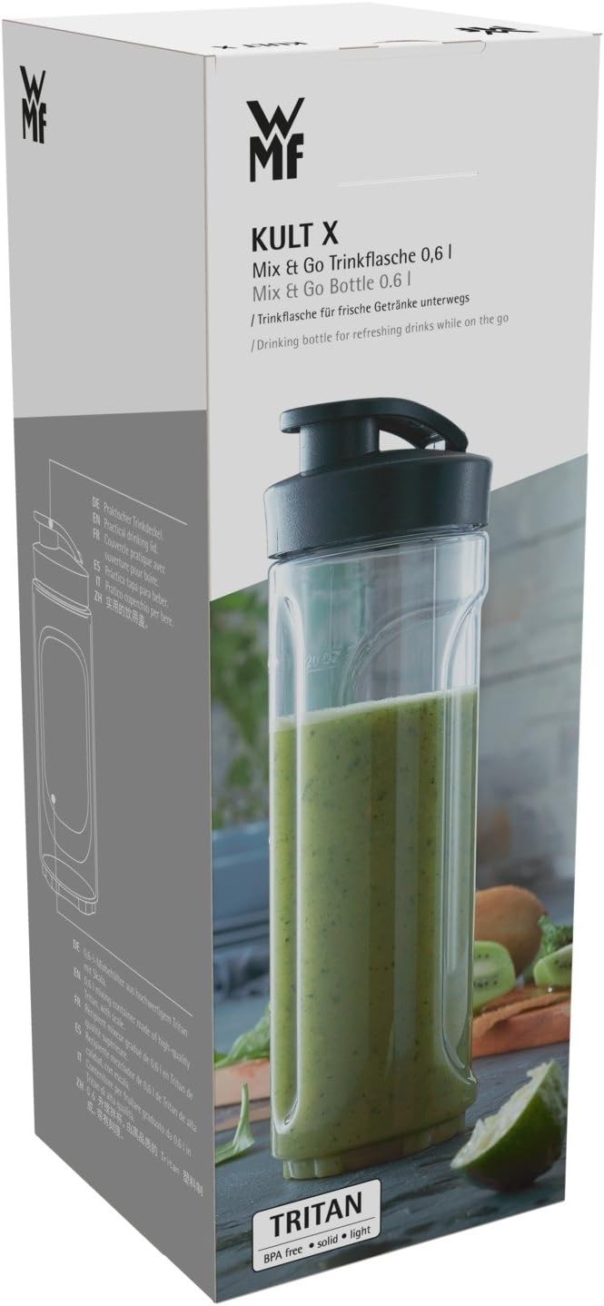 WMF Kult X Mix & Go/Küchenminis Trinkflasche 600 Ml, Smoothie Flasche, Mixbehält