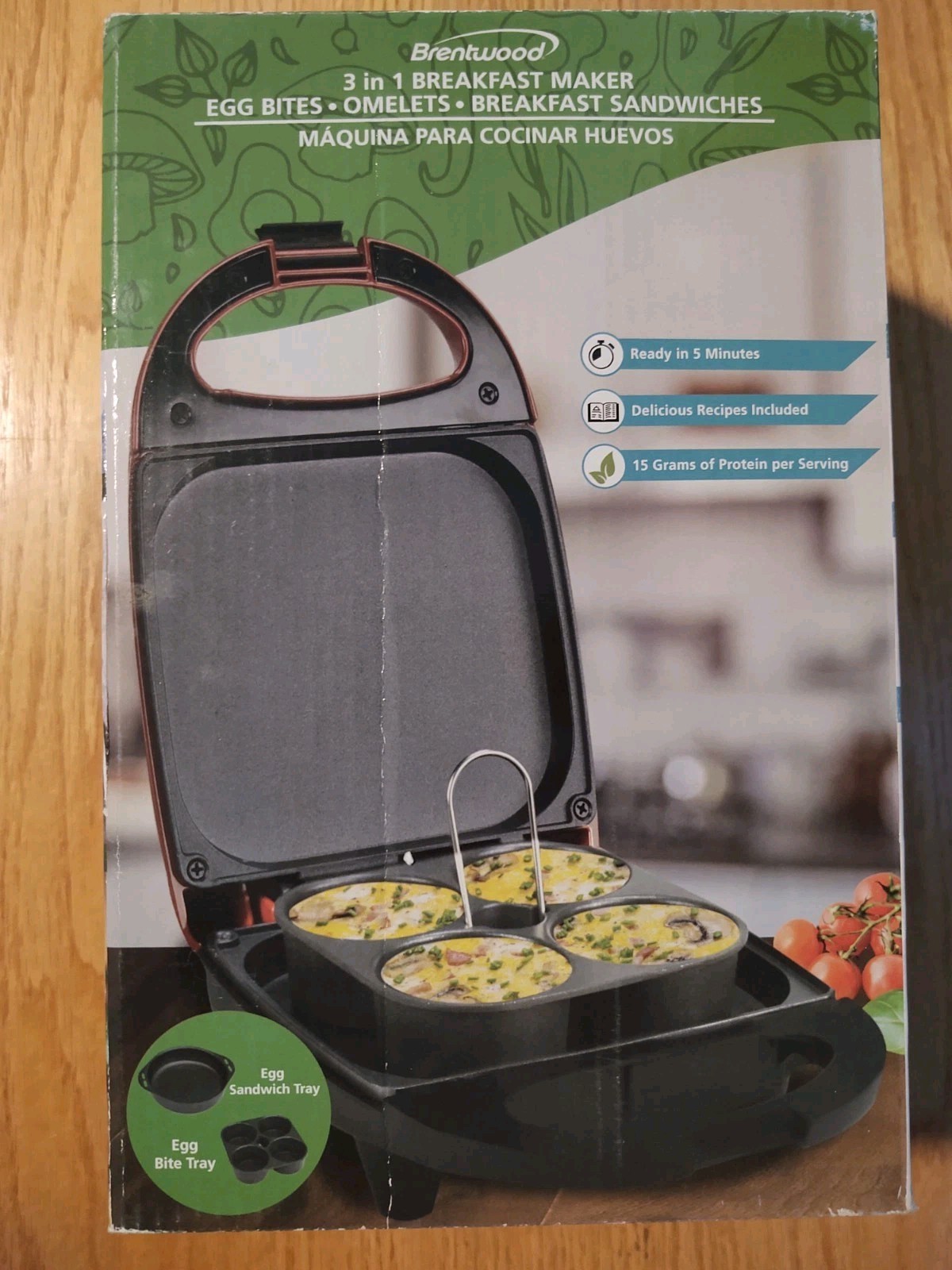Brentwood 3 In 1 Breakfast Maker For Egg Bites, Omelettes, Breakfast Sandwiches