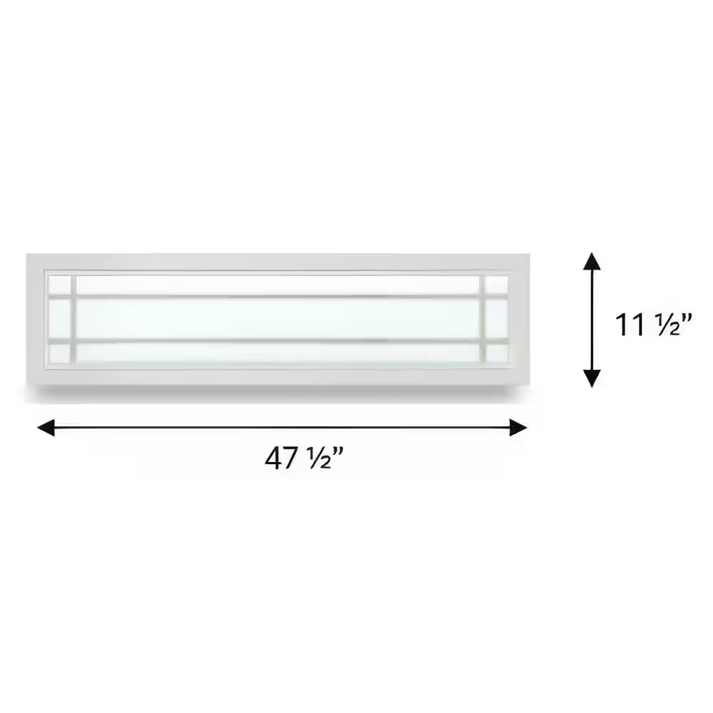47.5 In. X 11.5 In. Prairie Decorative Glass Picture Vinyl Insulated Window Whit