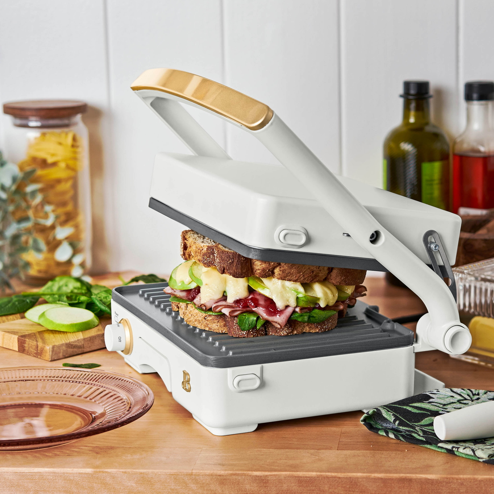 2-in-1 Panini Press & Grill, White Icing by Drew Barrymore