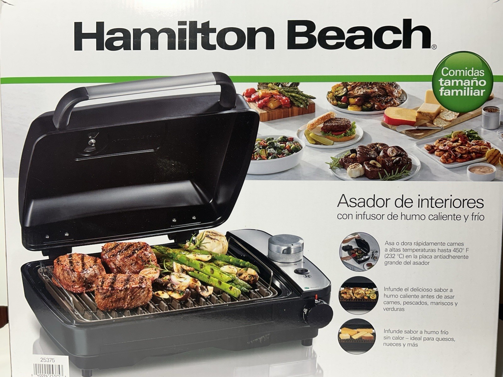 Hamilton Beach electric Indoor Searing Grill With Hot/Cold Smoke Infuser/R25375