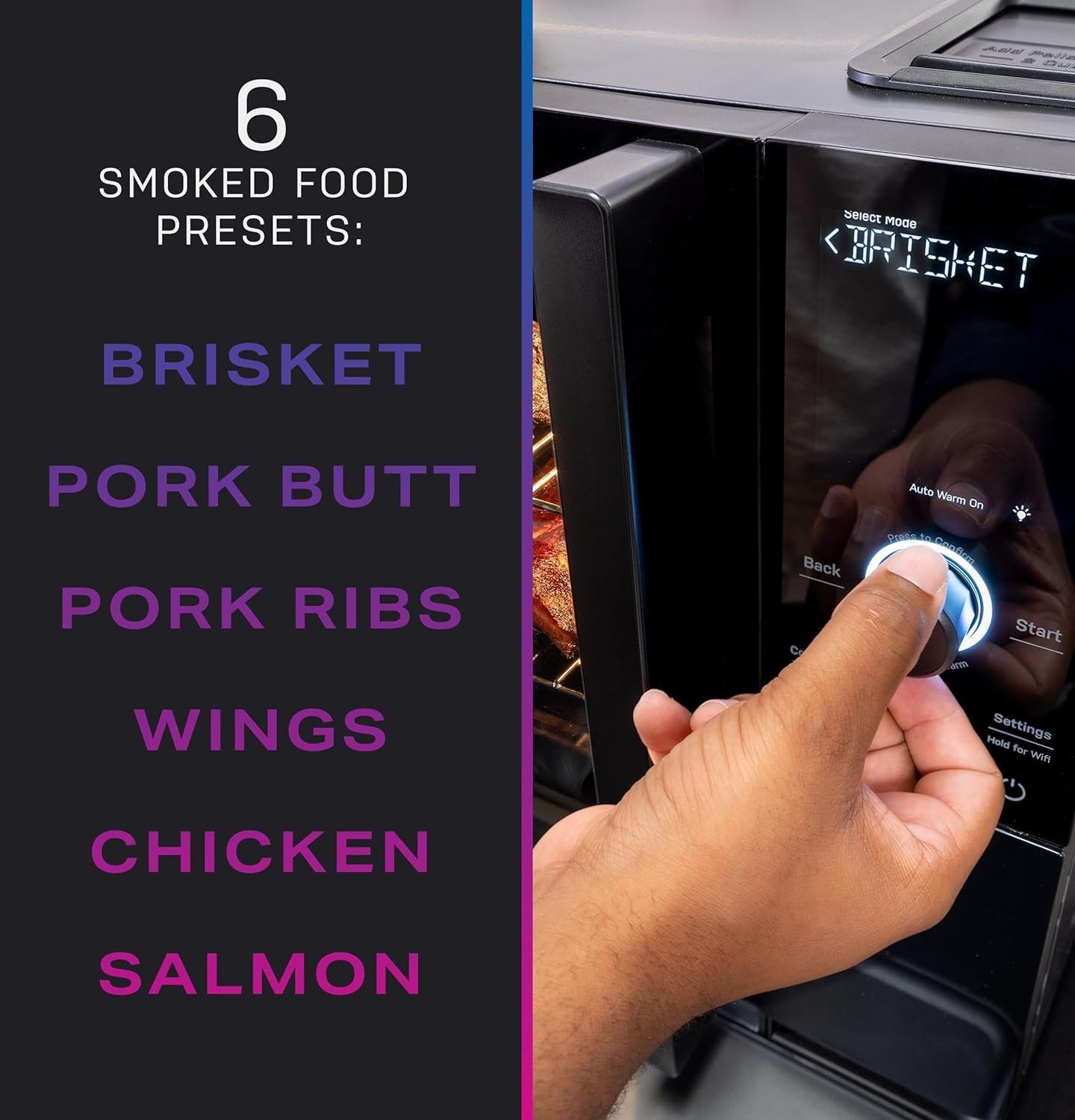 GE Profile™ Smart Indoor Pellet Smoker, Active Smoke Filtration, WiFi Connected.