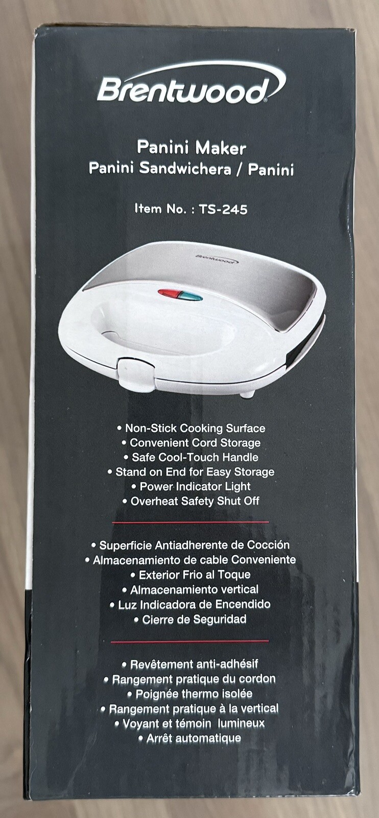 Brentwood 750w Electric Non-Stick Grill And Panini Maker. TS-245