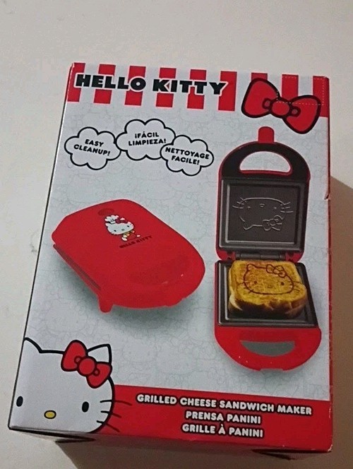 Hello Kitty Grilled Cheese Maker New in box Non-Stick Sandwich Press