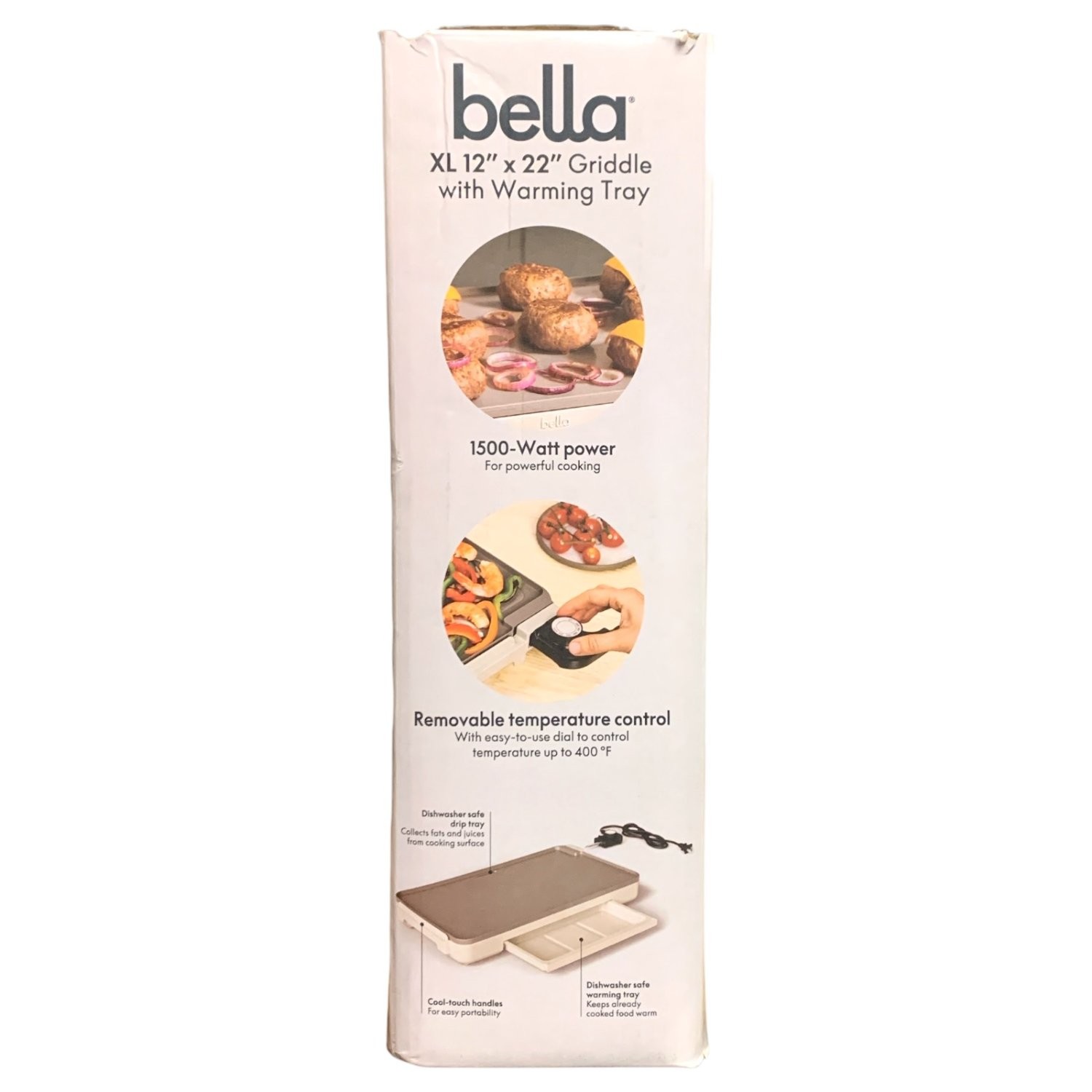 Bella 12″ x 22″ XL Griddle with Warming Tray