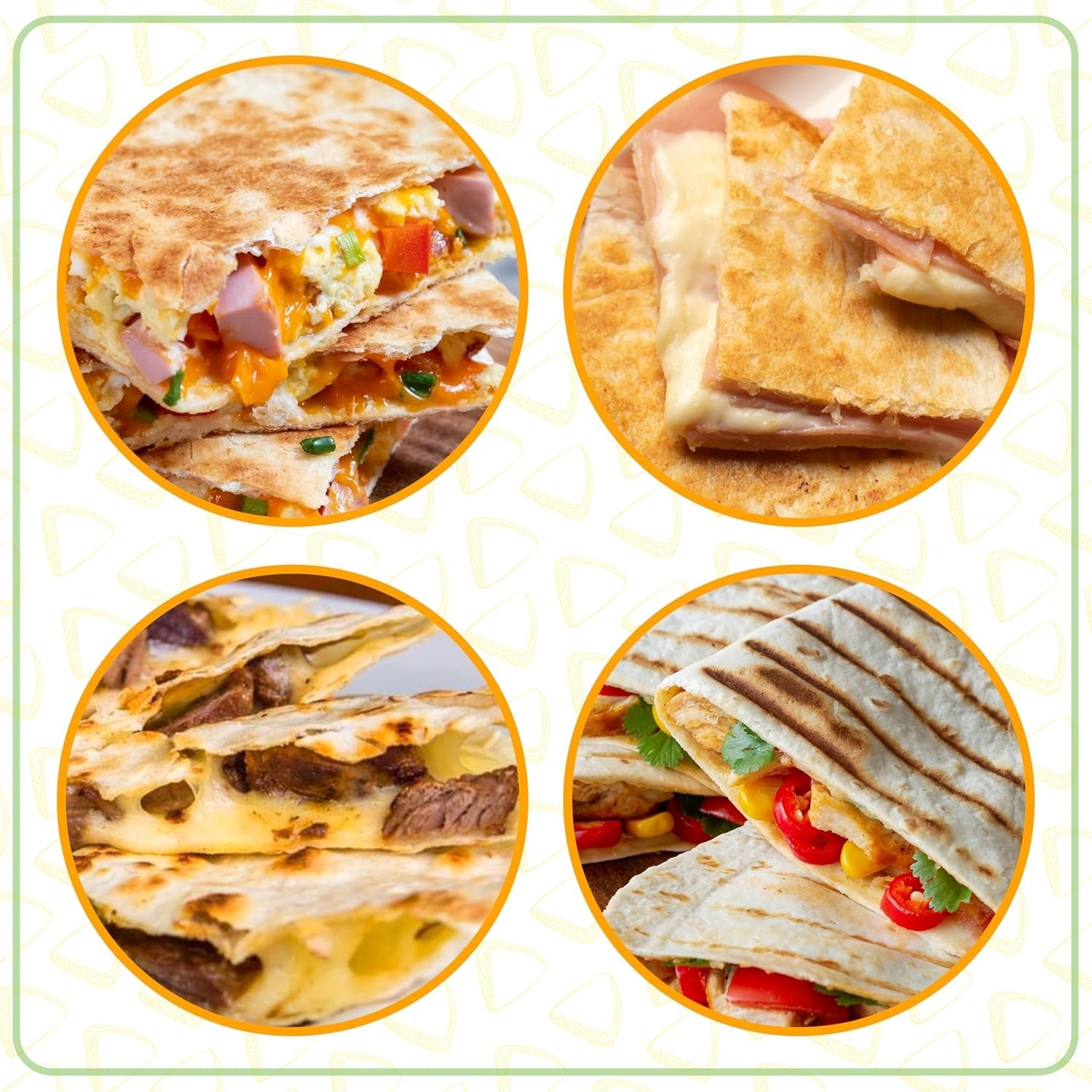 Red 5-Inch Quesadilla Maker with Non-Stick Coating, 6-Wedge Cooking Surface