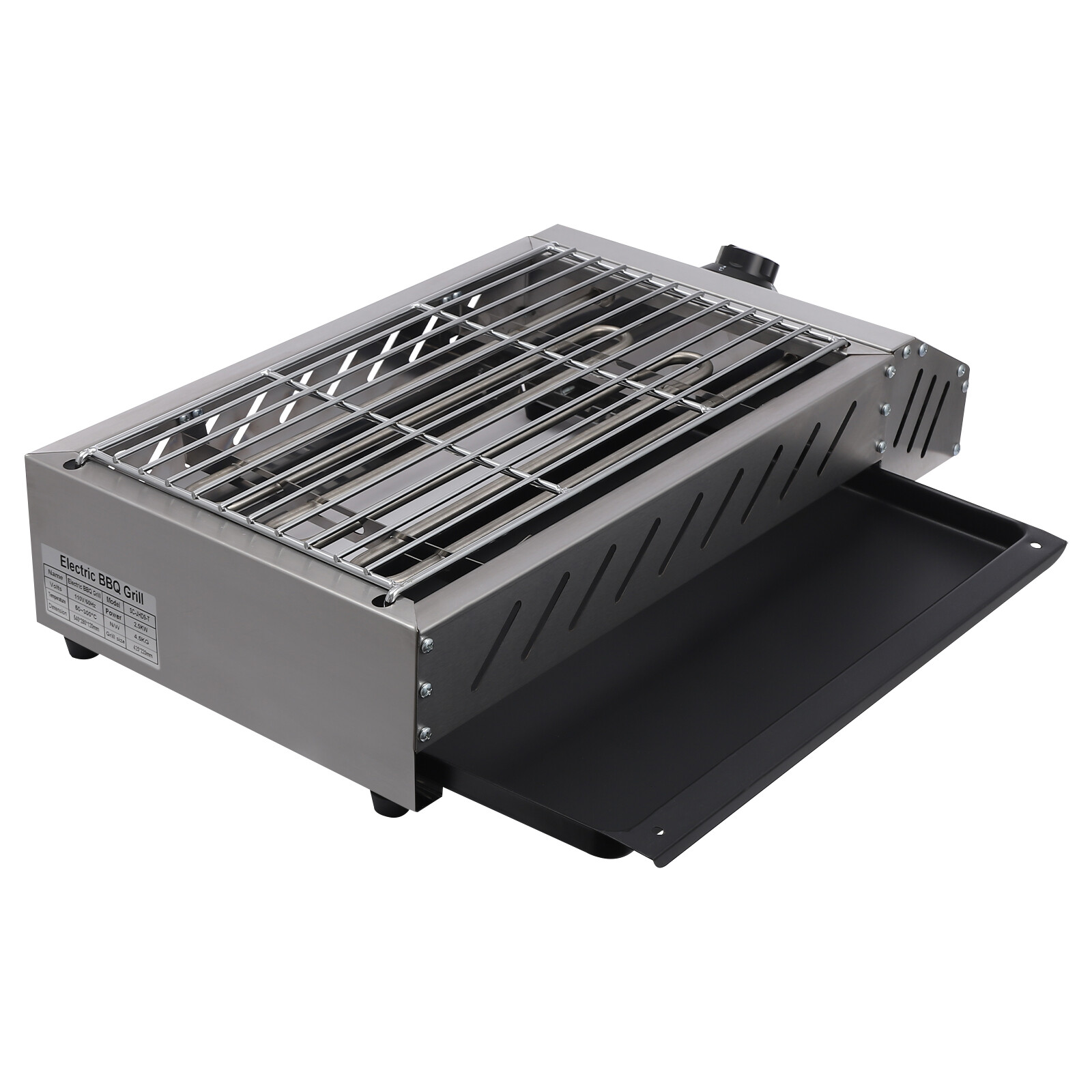 1800W Electric BBQ Grill Smokeless Stainless Steel Barbecue Hot Plate Griddle