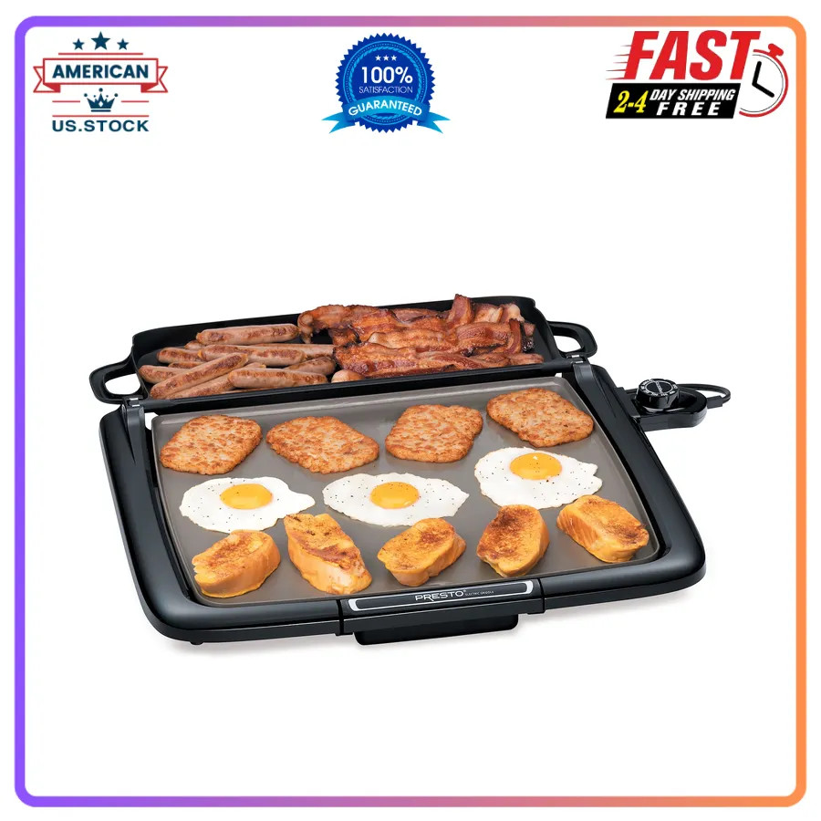 Presto Electric Ceramic Nonstick Griddle with Warming Tray