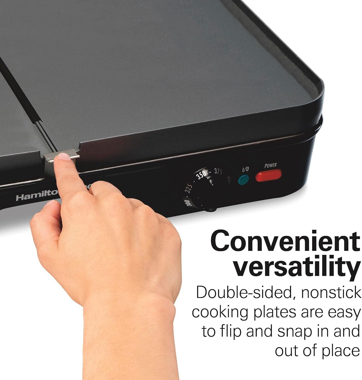 Hamilton Beach 3-In-1 Electric Indoor Grill + Griddle, 8-Serving, Reversible Non