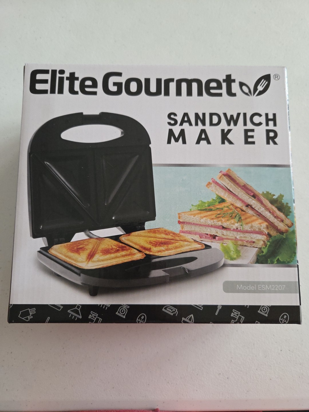 Elite Gourmet ESM2207 Sandwich Panini Maker Grilled Cheese Machine