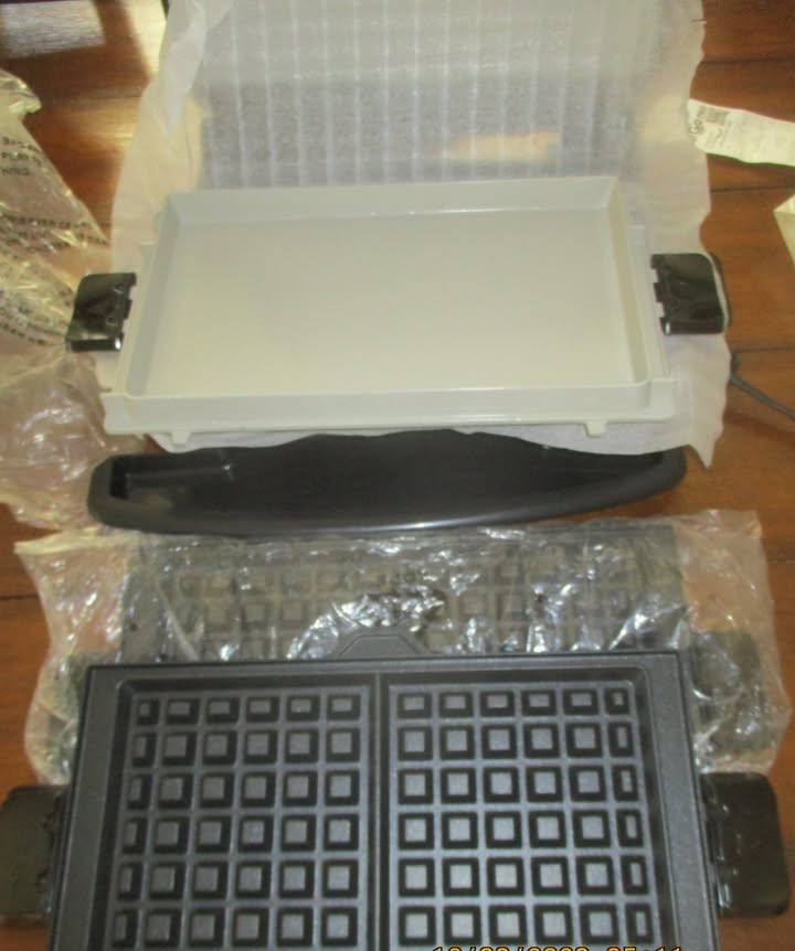 George Foreman 6 in 1 Grill & Broil GBR5750SSQ with Waffle Griddle Plates & Drip