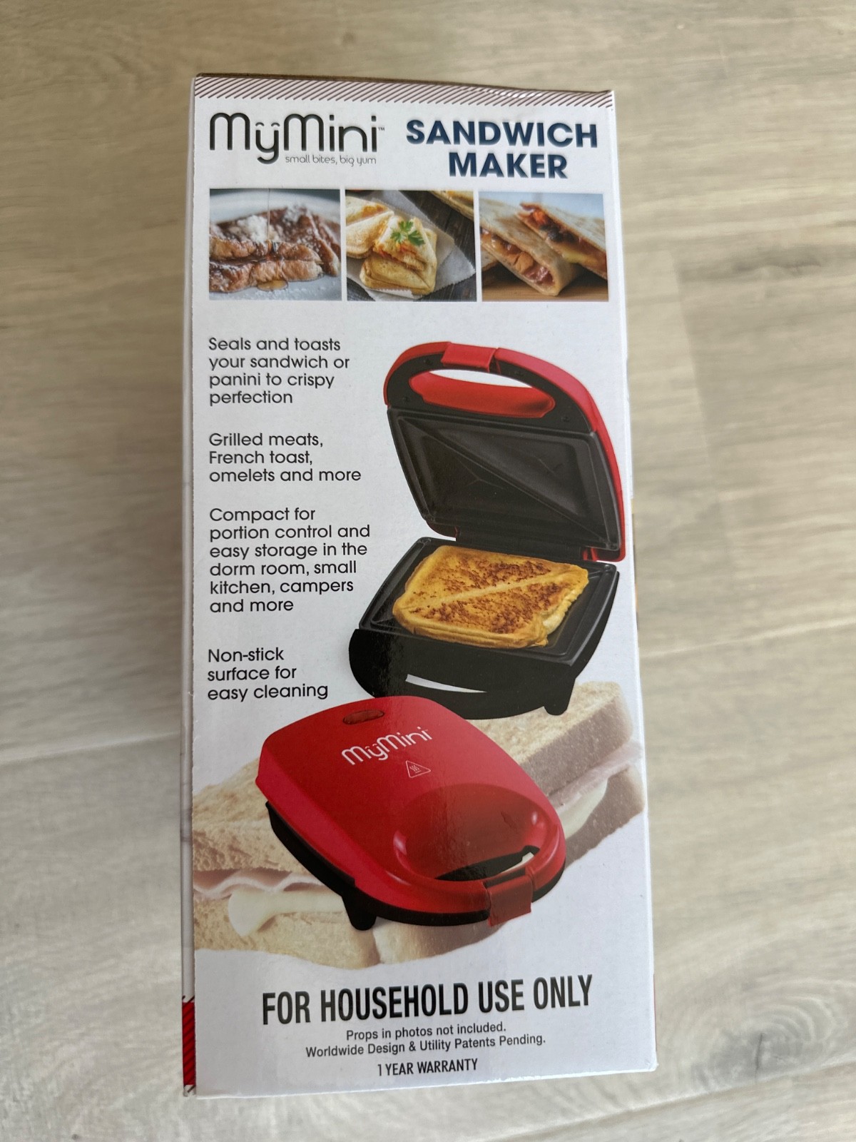 Nostalgia My Mini Personal Electric Sandwich Maker Red Brand NEW