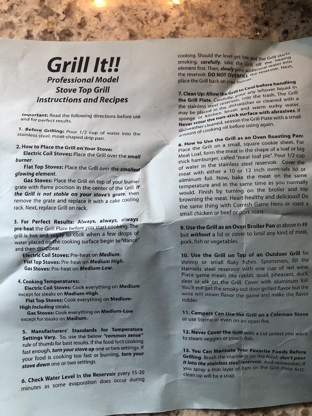 Grill It Professional Model Indoor Smokeless Stove Top Grill NEW In Box!