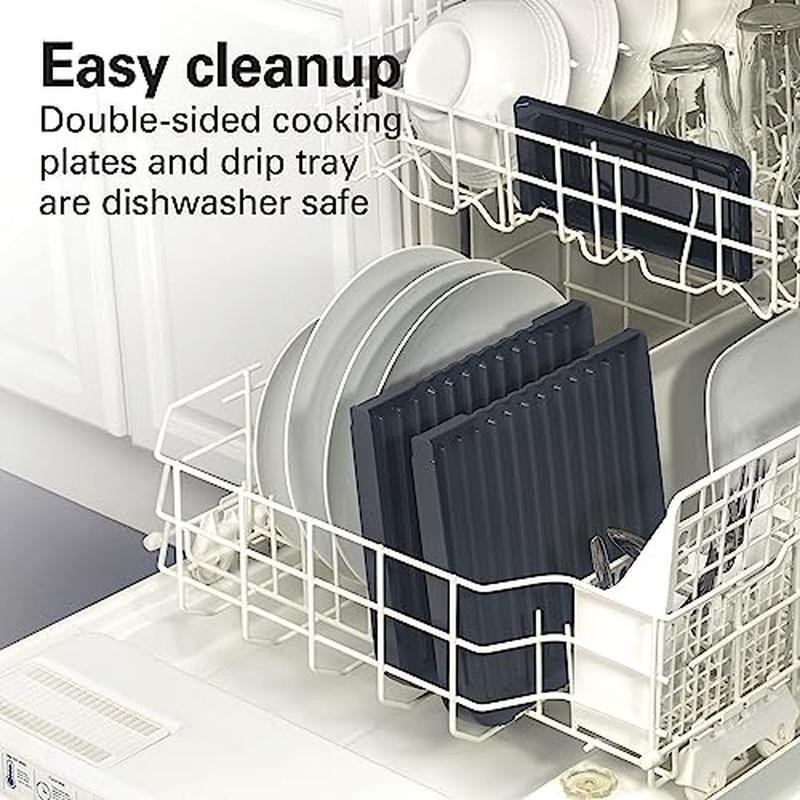 3in1 Electric Grill+Griddle 8-Serving Reversible Nonstick Plates 2 Cooking Zones