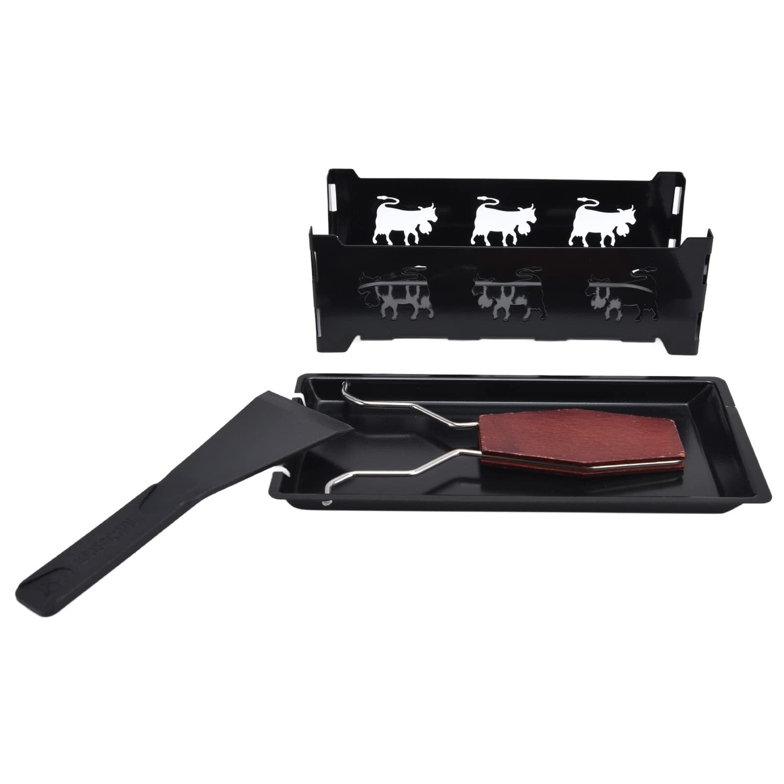 Mini Cheese Raclette Grill Butter Melting Pan Portable Nonstick Bakeware Black