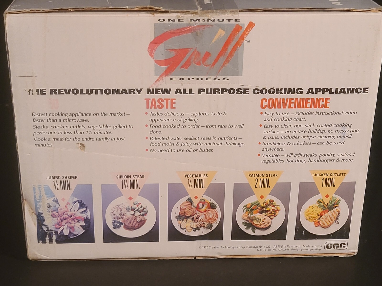 NEW IN BOX! Vintage 1992 One Minute Grill Express by Creative Technologies