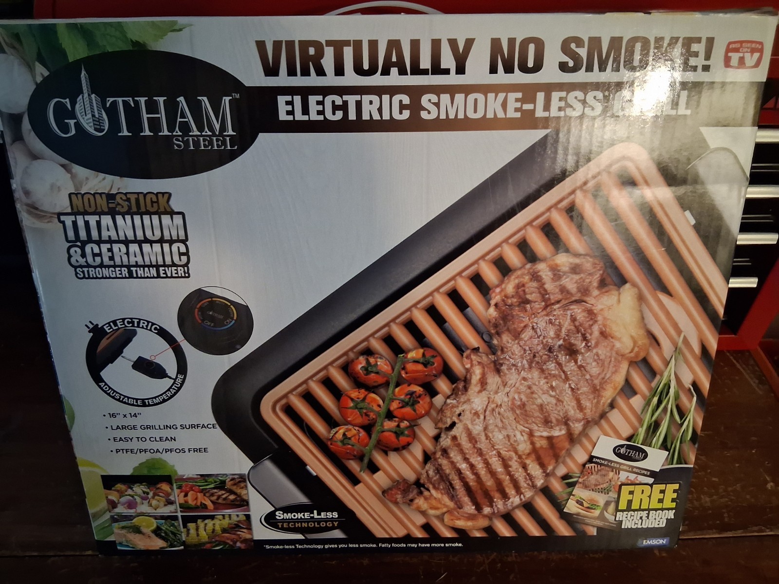 Gothem Steel Electric Smoke-less indoor grill W/griddle add on