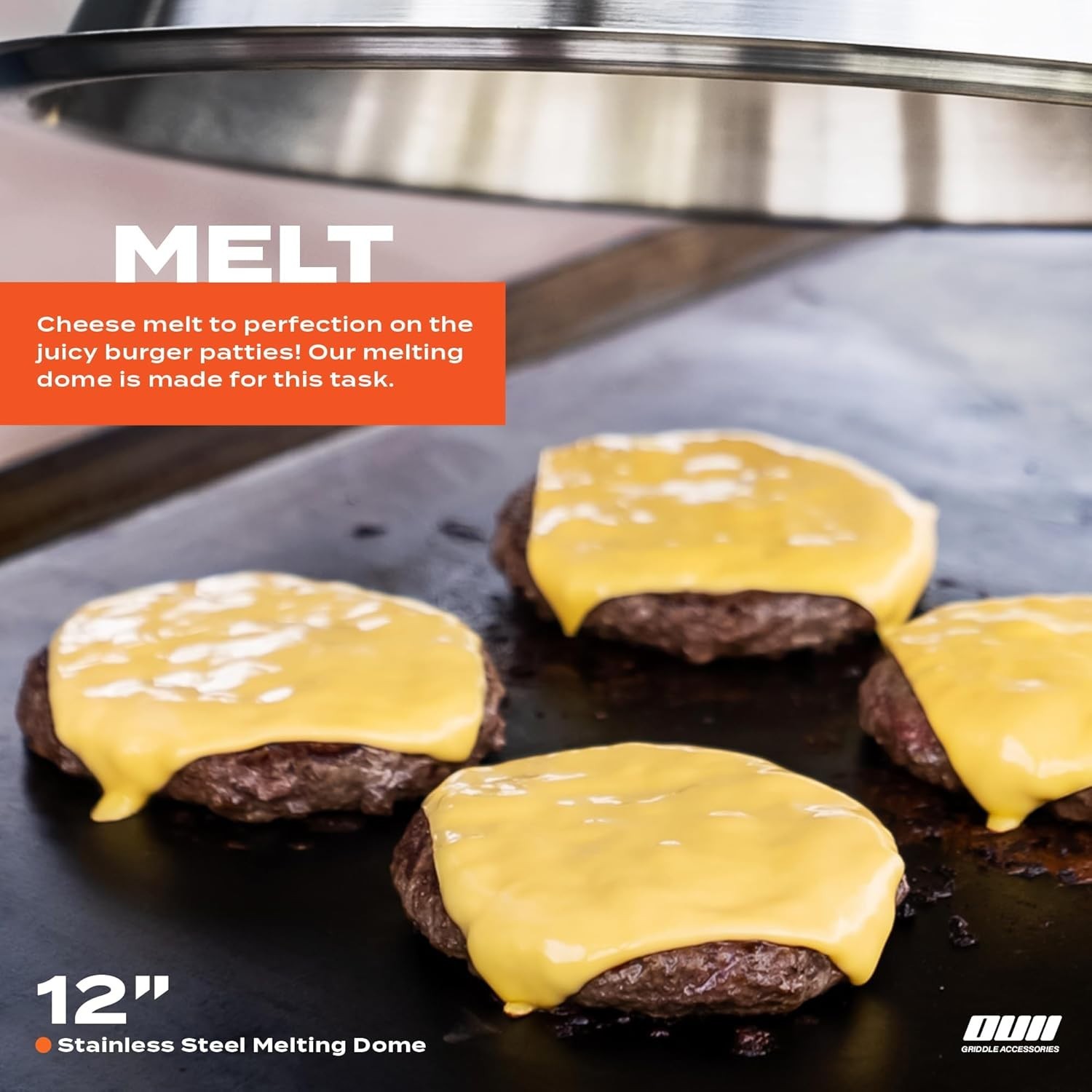 Flat Top Griddle Accessories Set for Griddle, Cast Iron w 12 In Round Heavy Duty