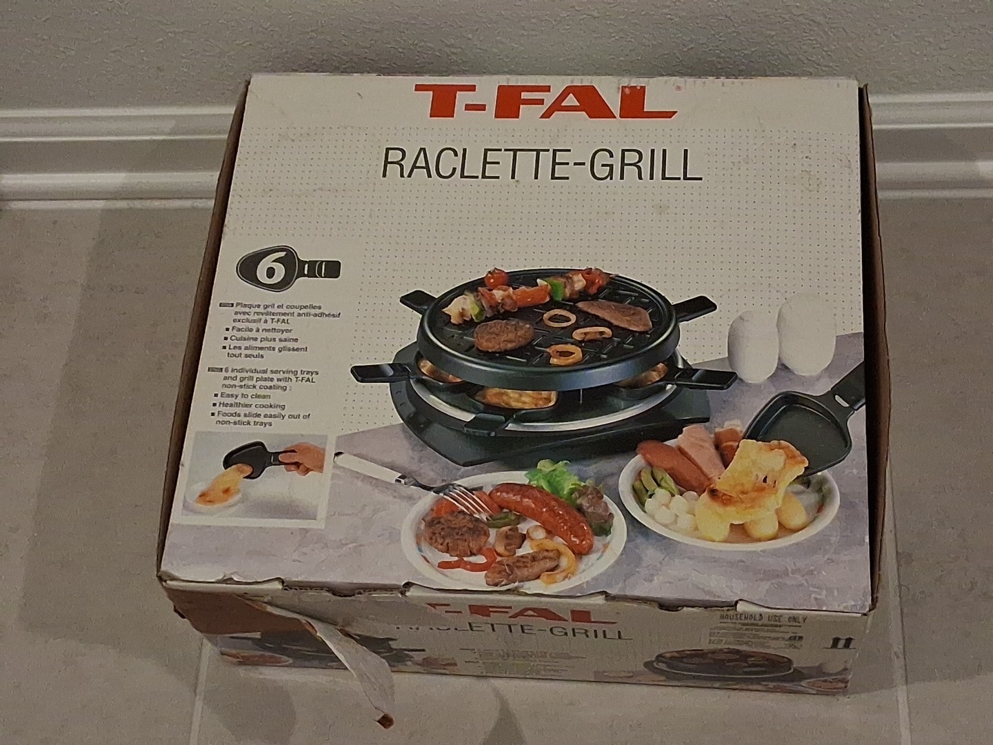 T-Fal Tour De Fete Gourmet Raclette Grill 6-Tray Dinner