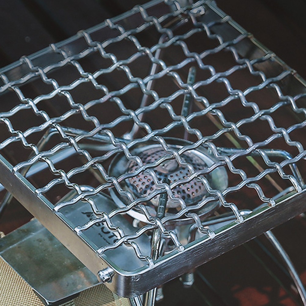 Small Camping Grill with Foldable Legs 201 Stainless Steel Grate Campfire for