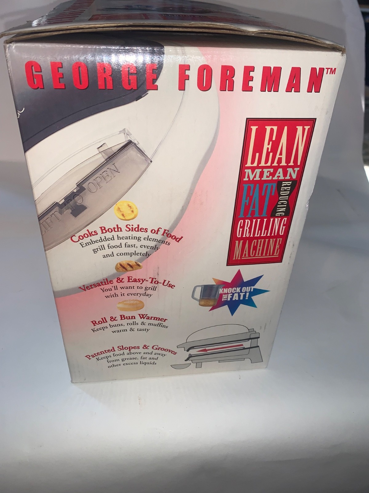 George Foreman Grill In Grilling White Salton GR10ABWR Box And Manual New!