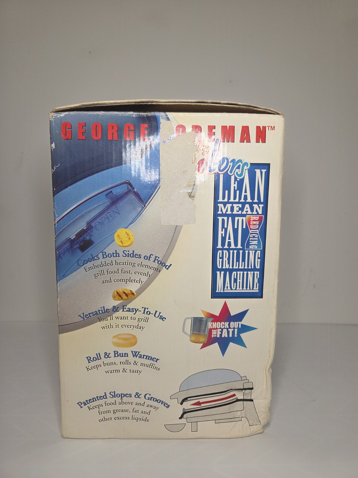 ​George Foreman Lean Mean Fat Reducing Grilling Machine Blue GR10ABWI New In Box