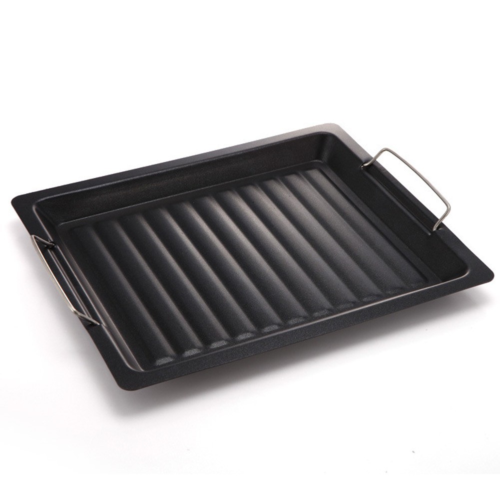 BBQ-Suitable Baking Pan 25x30cm Iron Body with Even Heat Distribution Feature