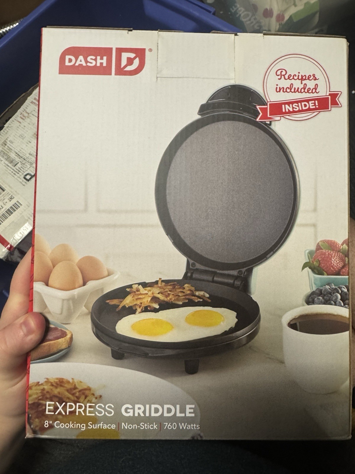 Dash Mini Maker Griddle 4 inch cooking surface, 350 Watt, Colors Red & Black