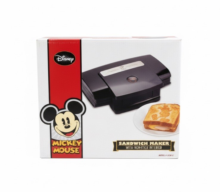 Disney Classic Mickey Mouse Sandwich Maker Model DCM-5 Non-Stick Black 700W new