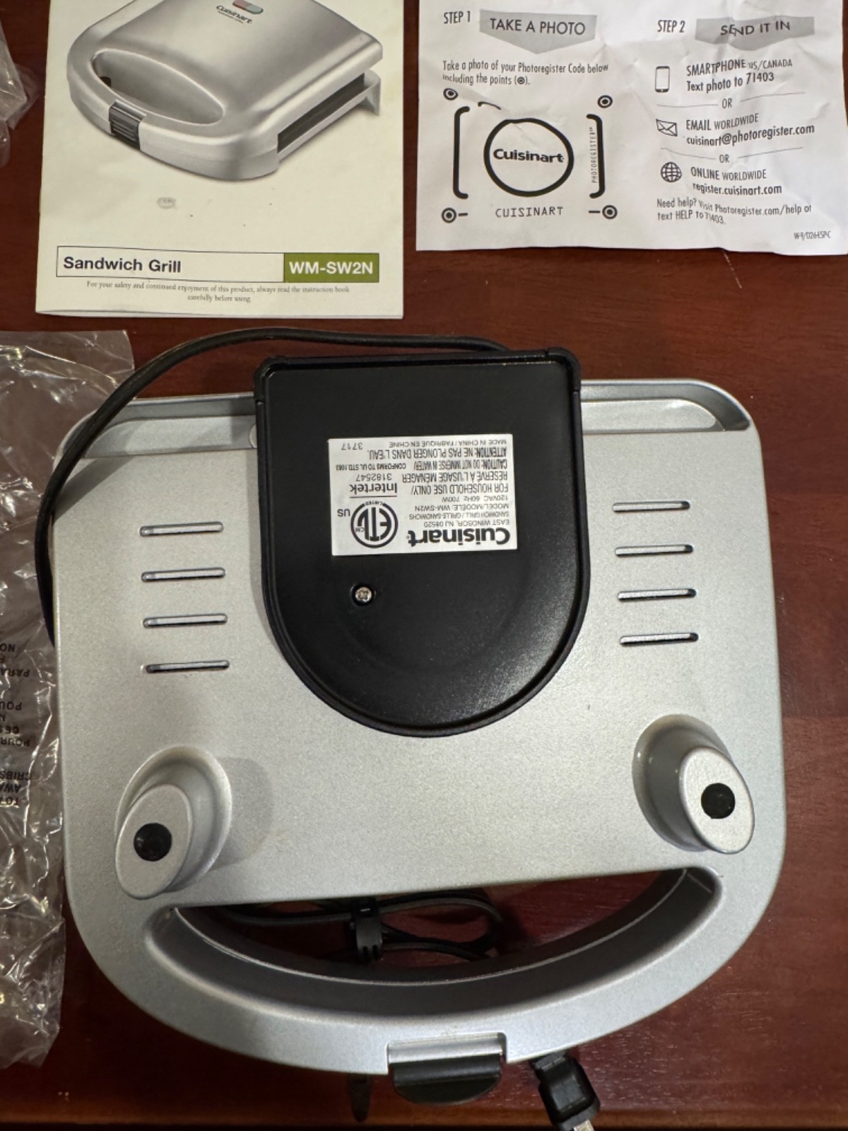 Cuisinart WM-SW2N Countertop Cooking Dual Non-Stick Sandwich Grill Maker
