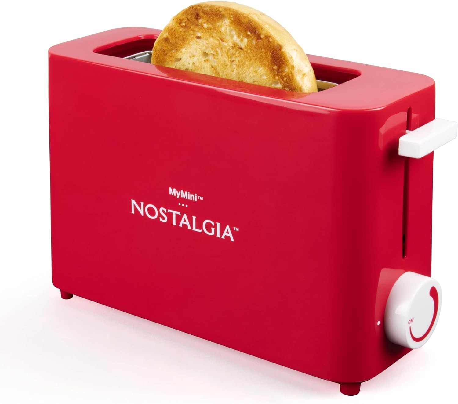 Nostalgia MyMini Single Slice Toaster | 1.25″ Wide Slot, Portion Control, Red