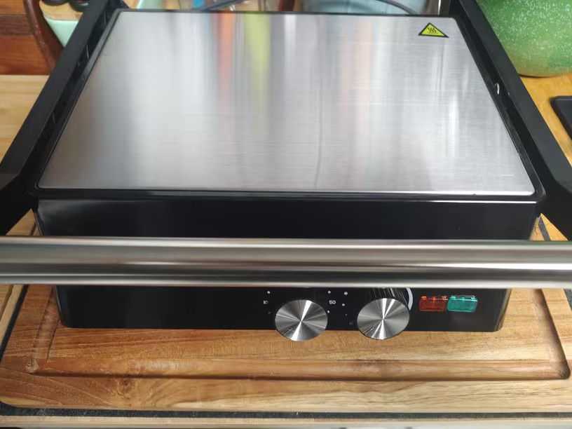 Panini Press Grill Dual Temp Non-Stick 180° Floating Hinge Grease Tray Indoor