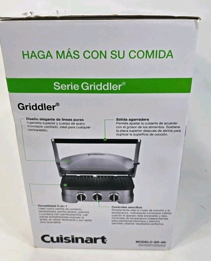 Cuisinart Griddler Series Grill Griddle 5-in-1 Nonstick GR-4N NEW