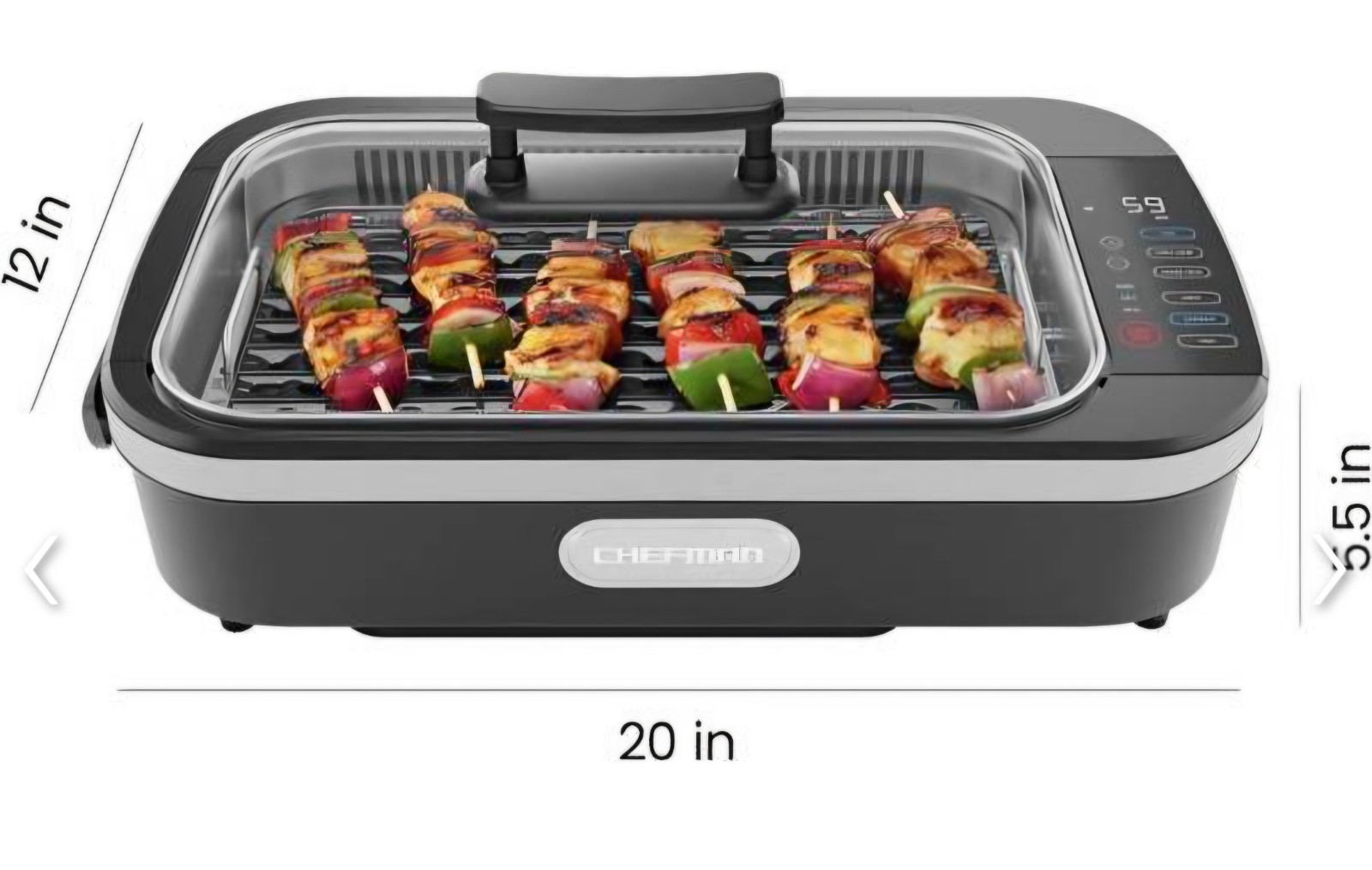 Chefman Smokeless Indoor Electric Grill w/ Adjustable Temperature Control, Table