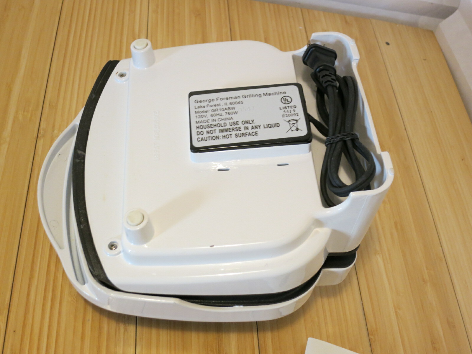 George Foreman GR10ABW Indoor Grill Blue with Bun Warmer Spatula Tray Manual