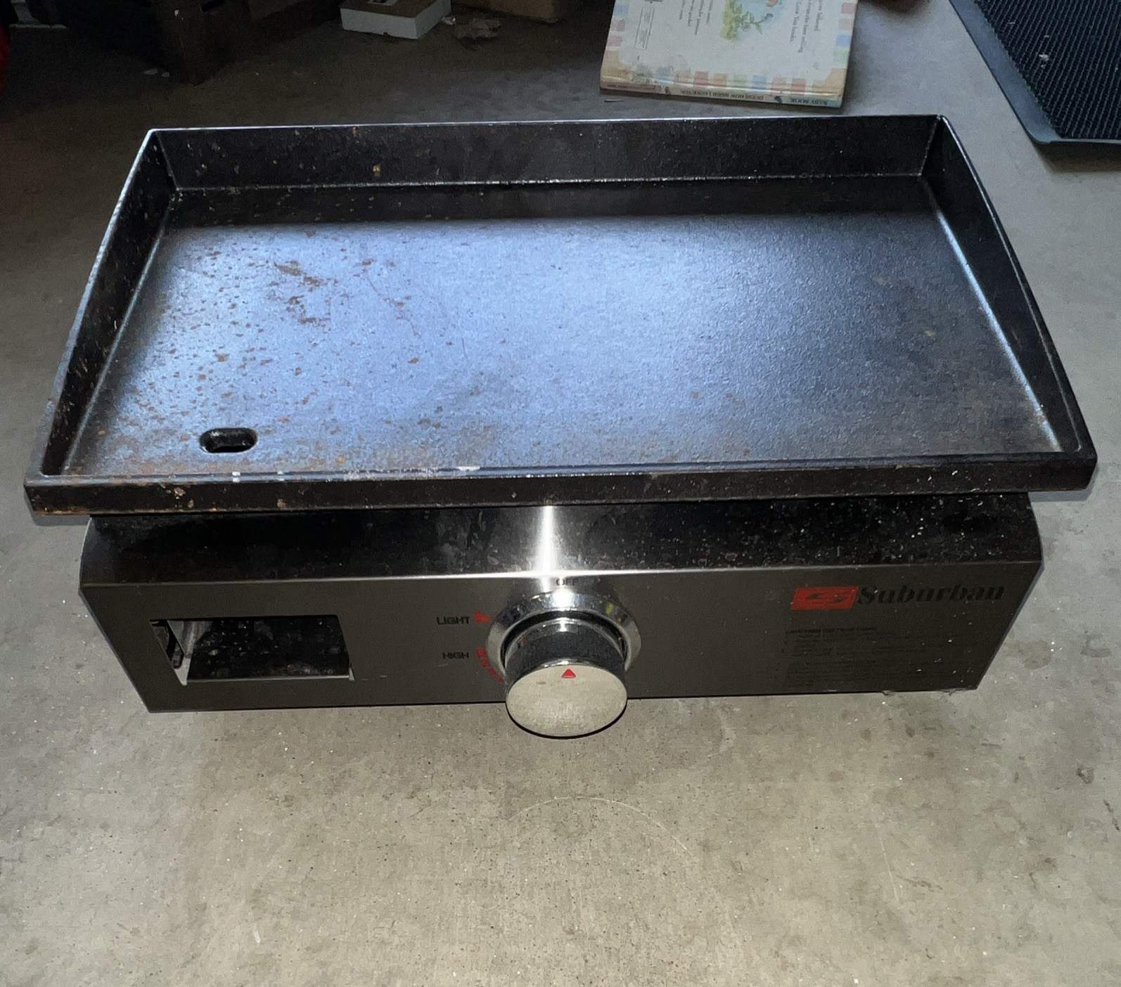 Suburban Gas Countertop Flat Top Griddle Grill Black/Silver Rectangle