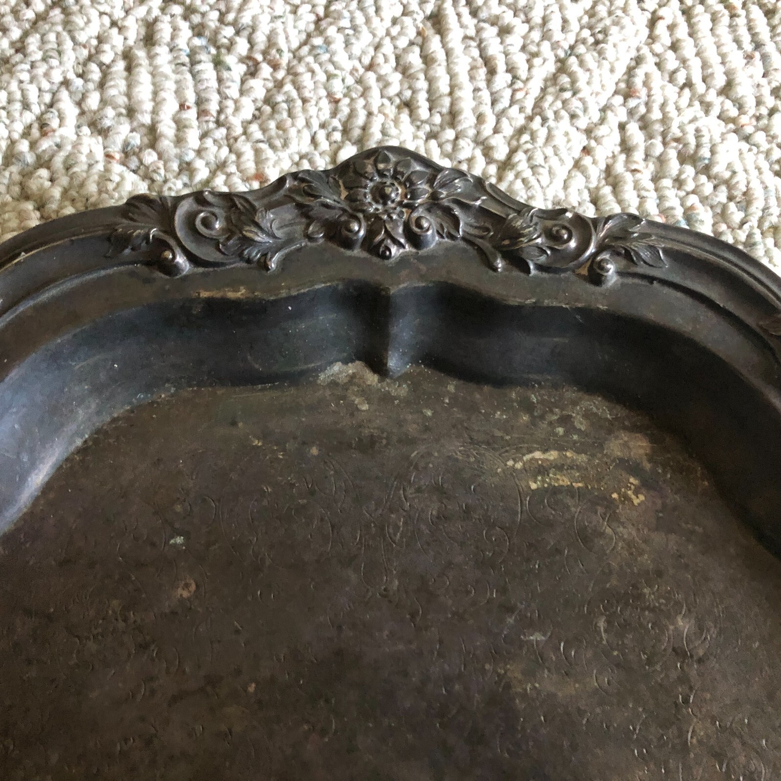 Footed Cocktail Tray Scalloped Platter 7734E FB Rogers Parts No Electric Vintage