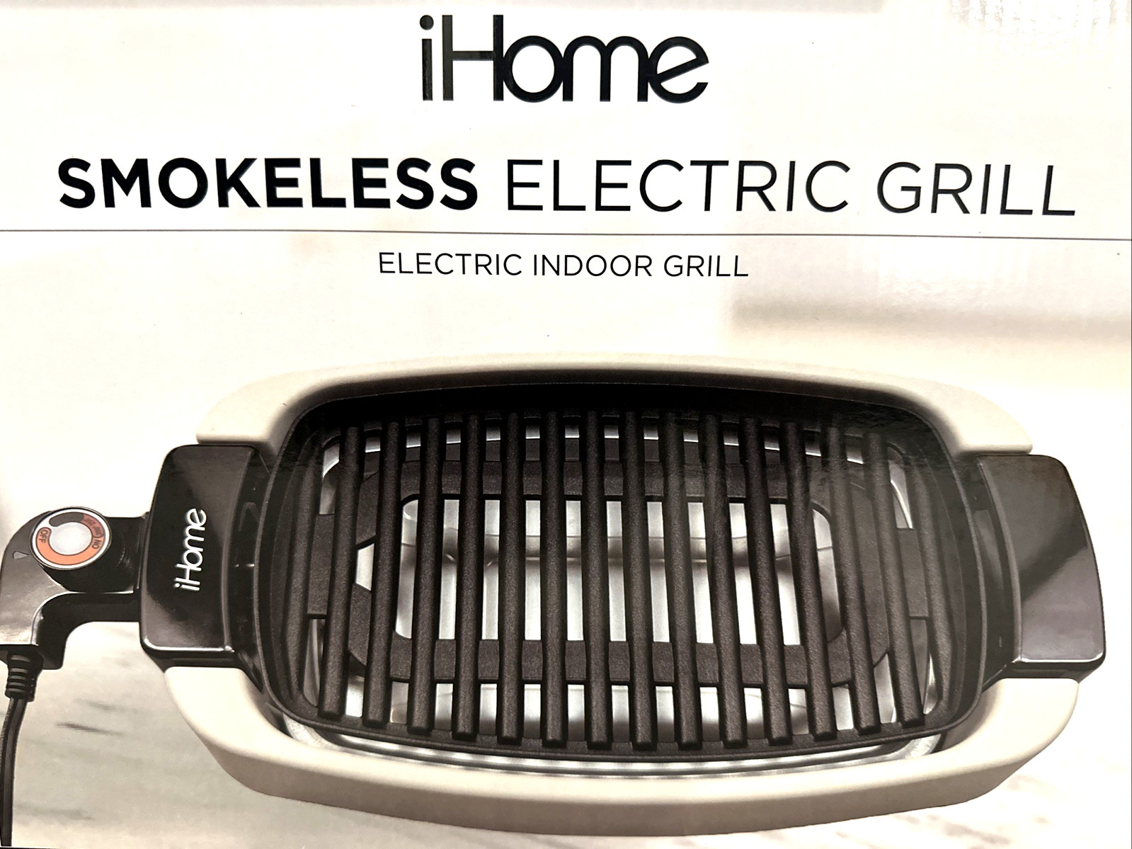 iHome Smokeless Indoor Non-Stick Electric Grill 1200W Temperature Dial Even Heat