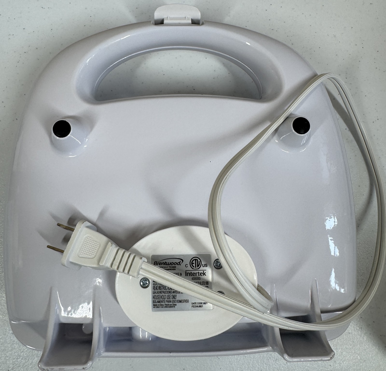 🍀 Brentwood 2-Slice Electric Sandwich Maker Press White & Stainless Steel