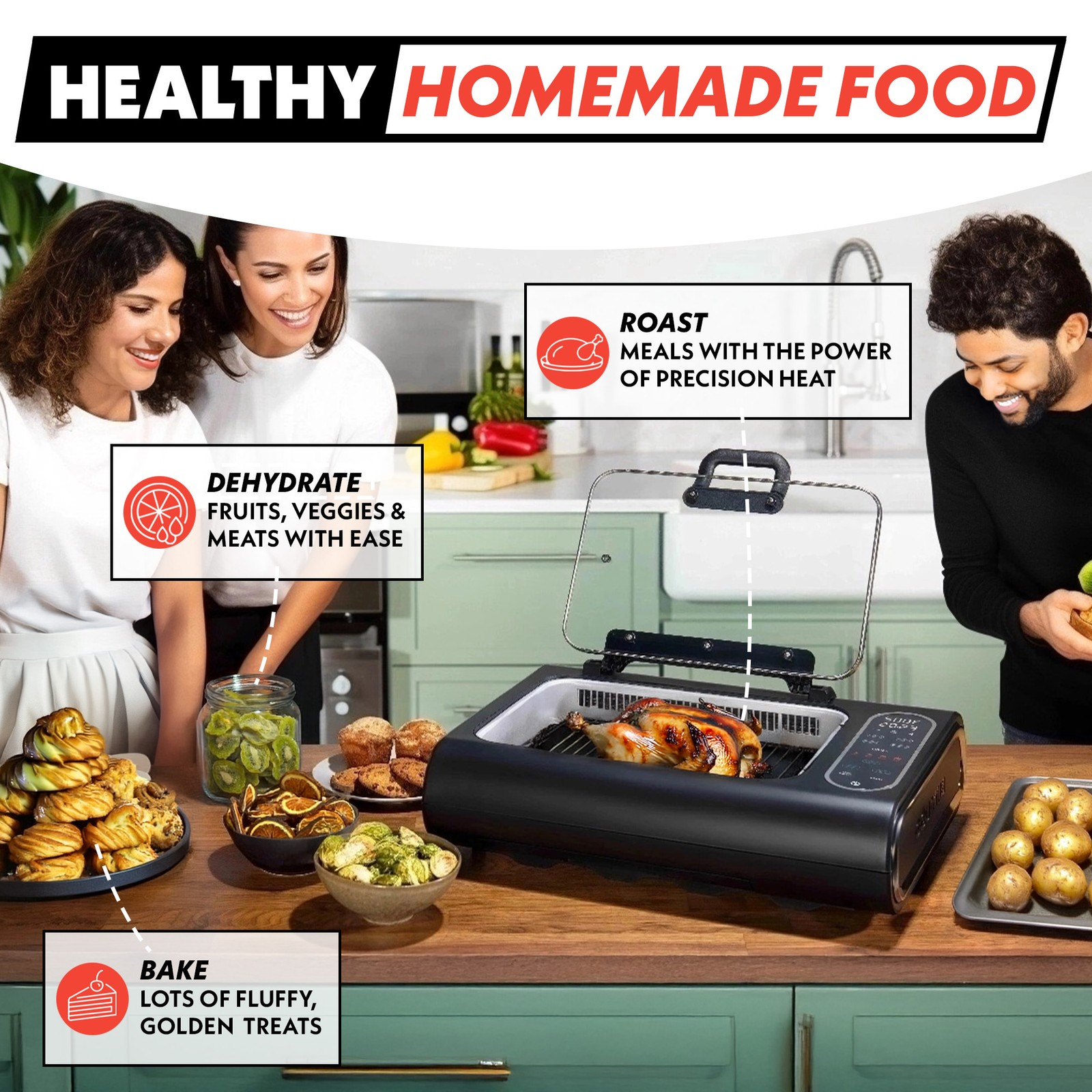 Gourmia Smokeless Indoor Grill & Air Fryer, Electric with Smoke Extractor