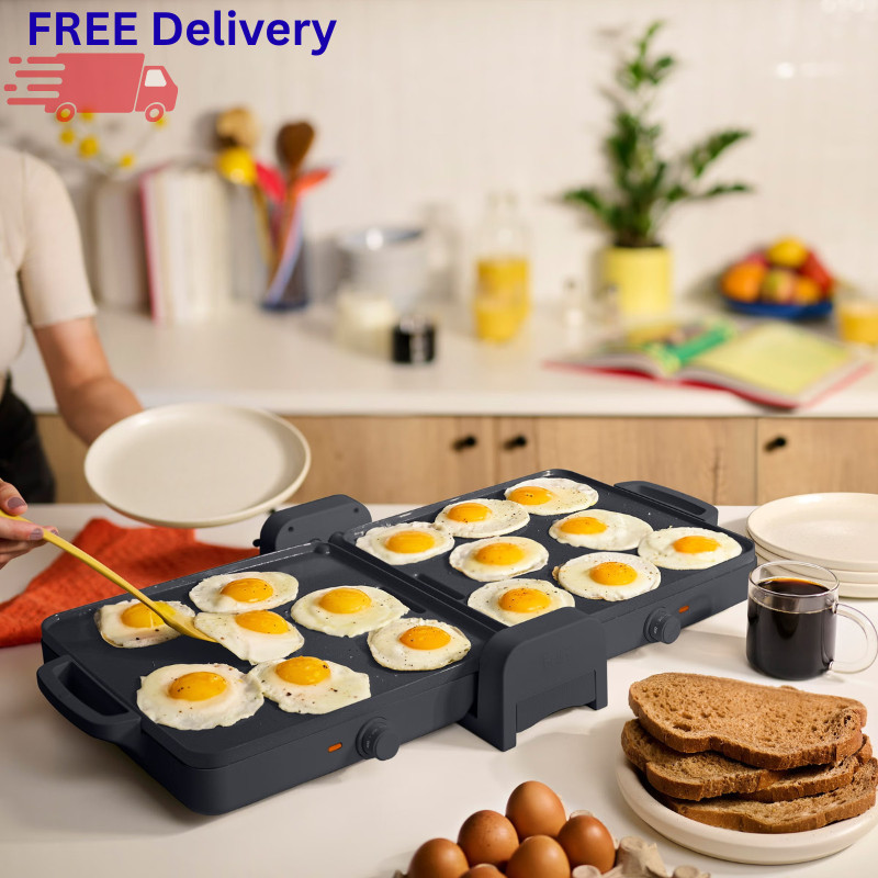 XL Fold and Store Griddle Nonstick Electric Countertop Flat Top Grill Cooking