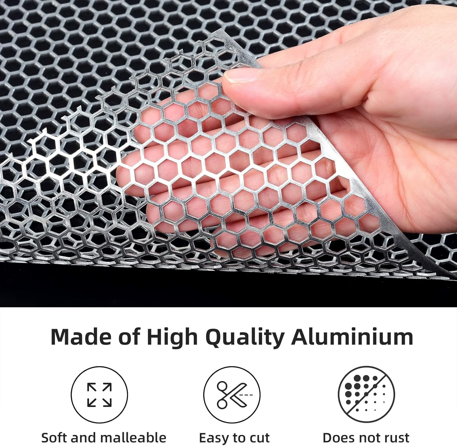 Universal 40″X13″ Car Grill Mesh – Aluminum Alloy Automotive Grille Insert Bumpe