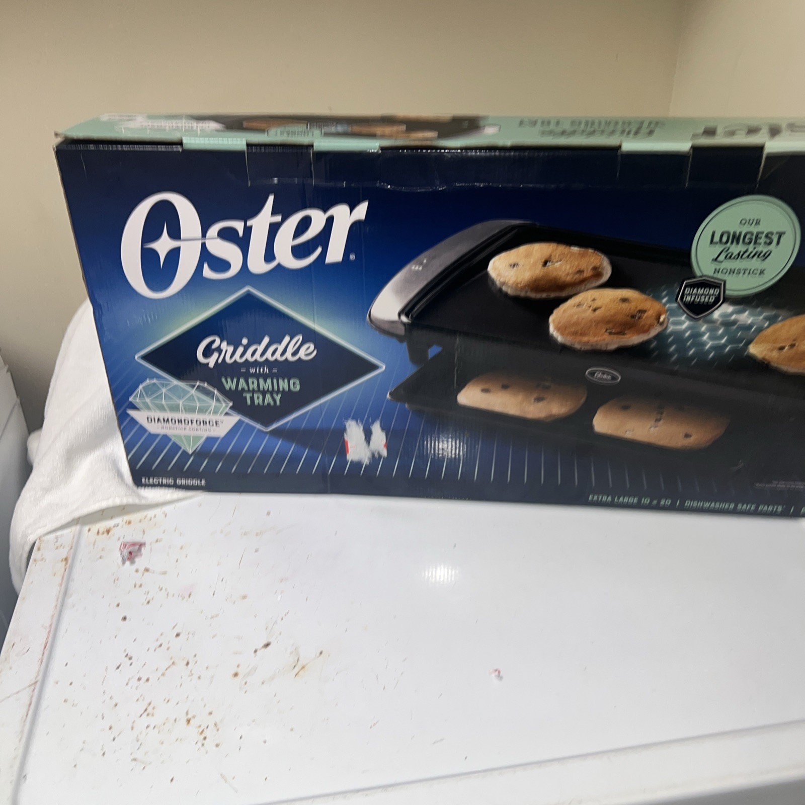 Oster DiamondForce EXL 10×20 Non-Stick Electric Griddle w/ Warming Tray