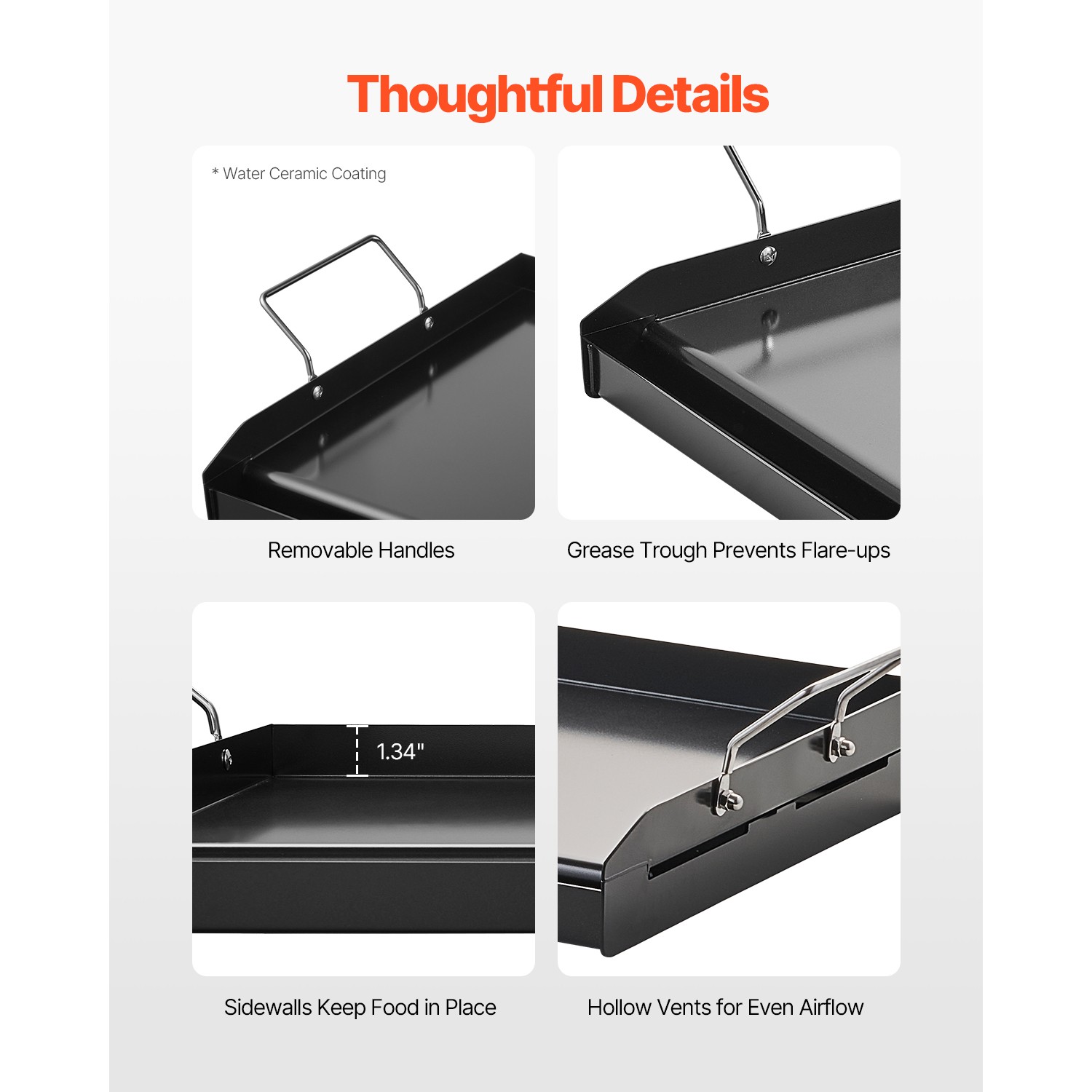 Uimoso 24×16 in Carbon Steel Flat Griddle for BBQ and Cooking